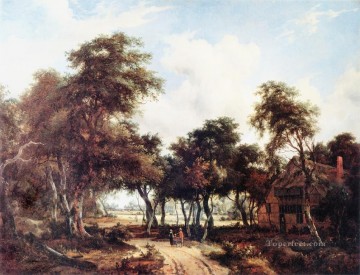 Bosque Painting - Paisaje de leñera bosque de bosques de Meindert Hobbema